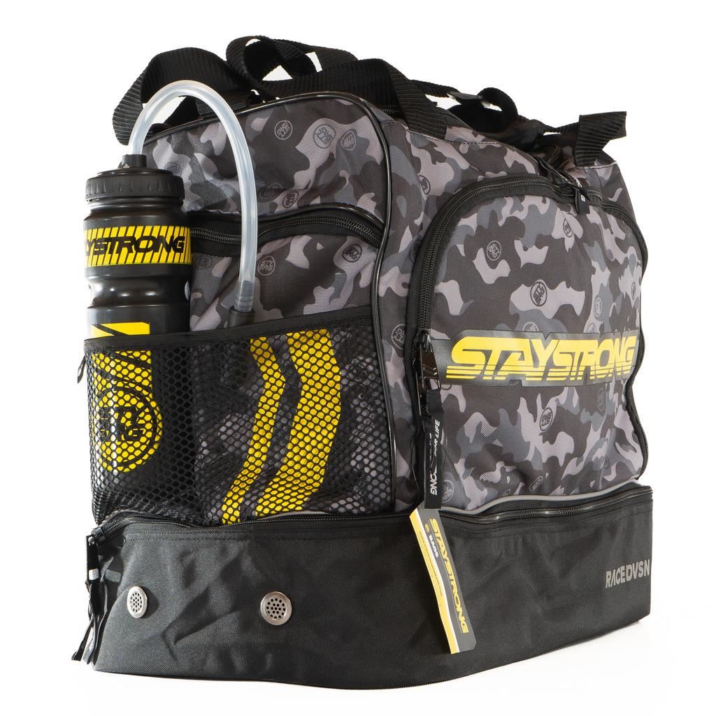 Stay Strong Race DVSN Helmet/Kit Bag - Black/Grey Camo