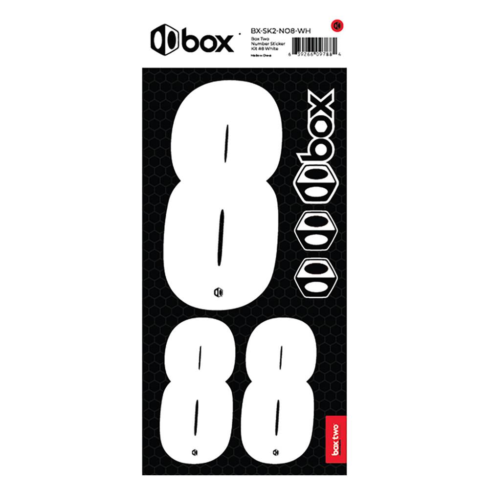 Box Two Number Sticker Kit - White