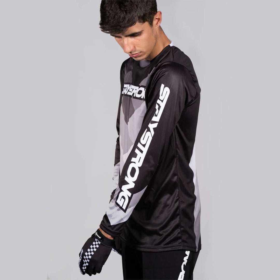 Stay Strong Chevron Race Jersey - Black