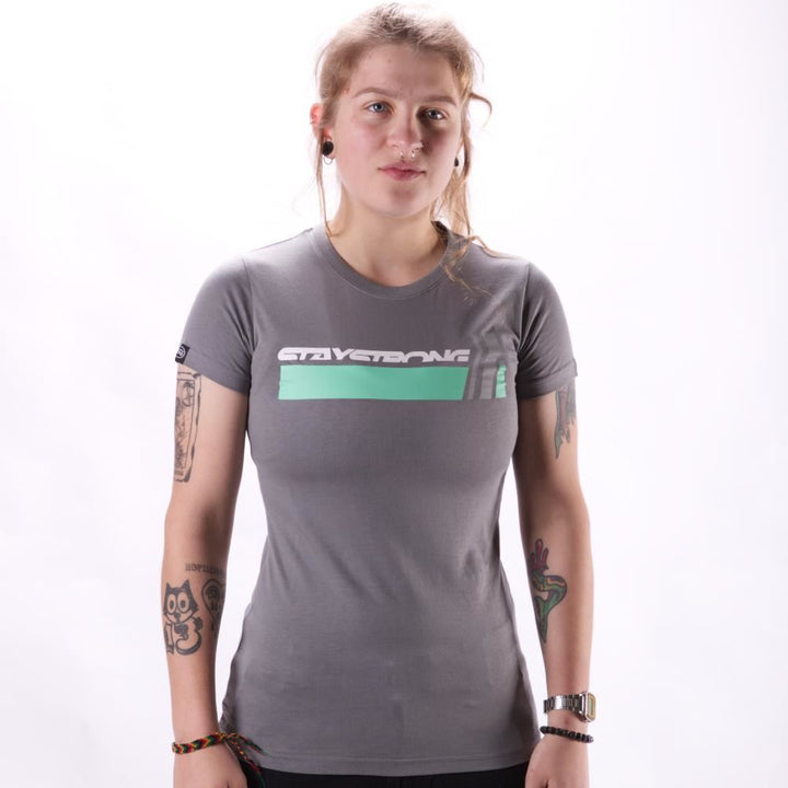 Stay Strong Big Chev Ladies T-Shirt - Black