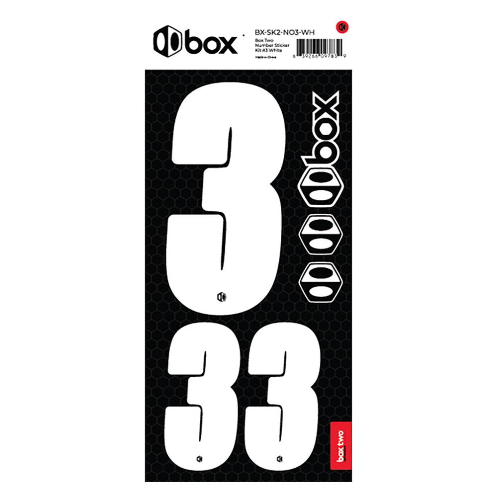 Box Two Number Sticker Kit - White