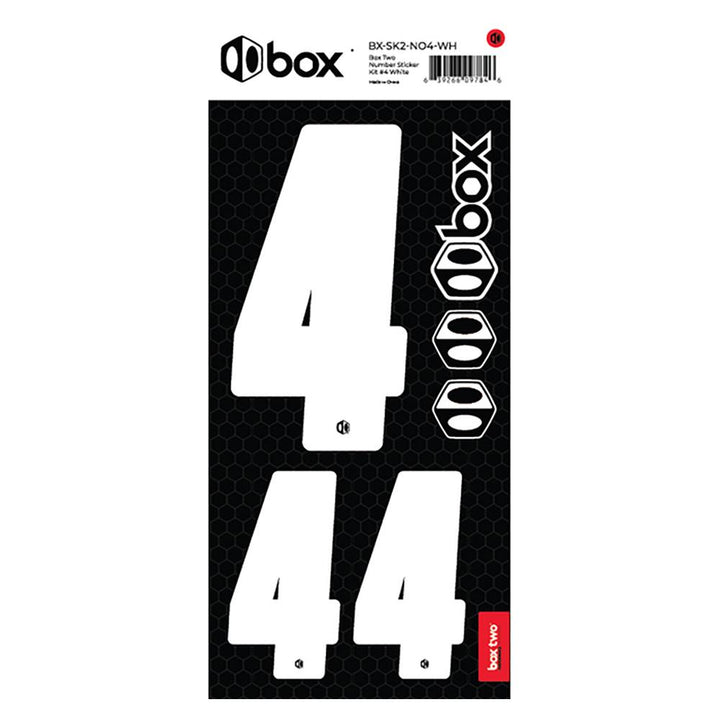 Box Two Number Sticker Kit - White