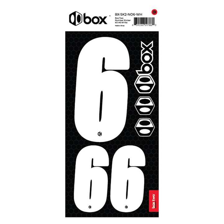 Box Two Number Sticker Kit - White