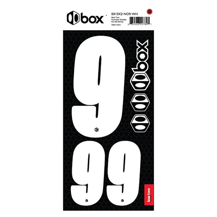 Box Two Number Sticker Kit - White