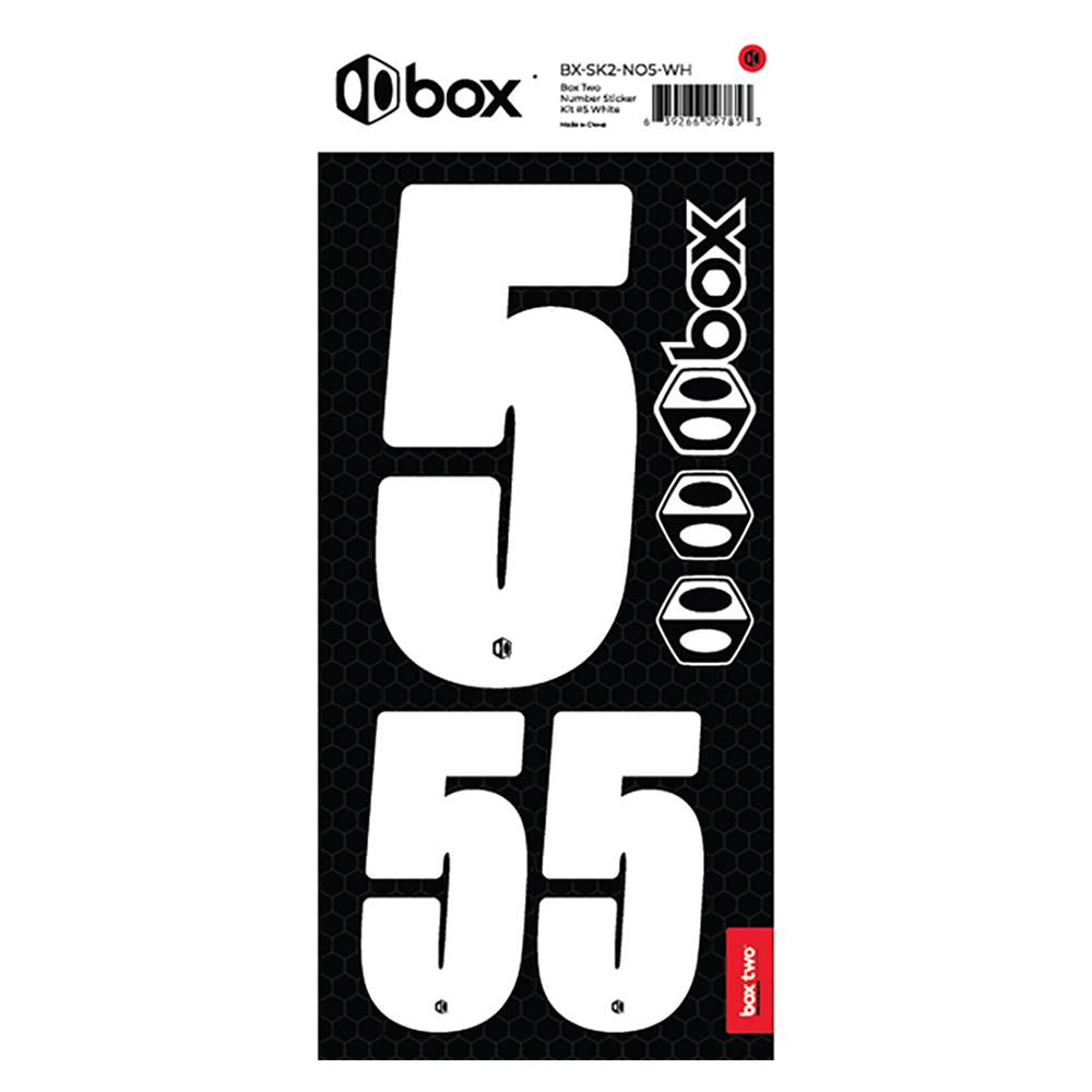 Box Two Number Sticker Kit - White