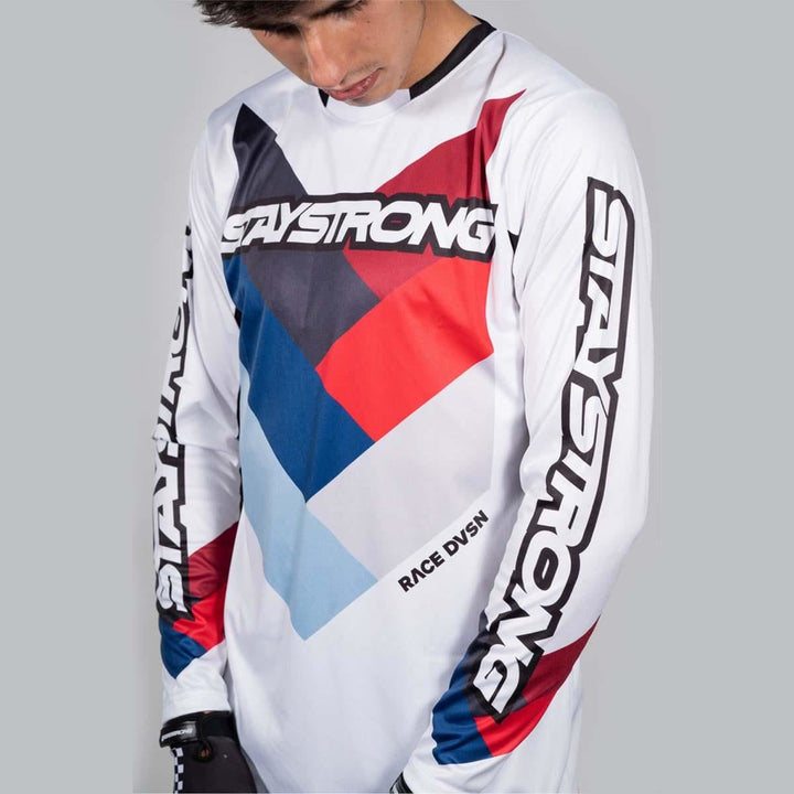 Stay Strong Chevron Race Jersey - White