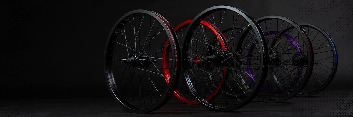 Shop our collection of BMX Wheels for all the abilities and budgets, whether you need a new front or a freecoaster; we have you covered. We have a range of wheels for your BMX Bikes from Beginners to Intermediate, or Pro to Race.