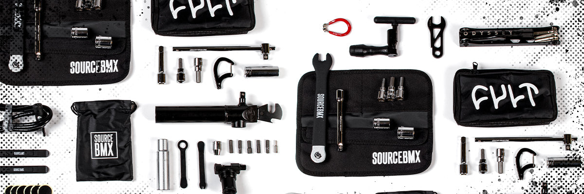 Huge range of BMX bike tools including multi tools, single spanners and wrenches available at SourceBMX