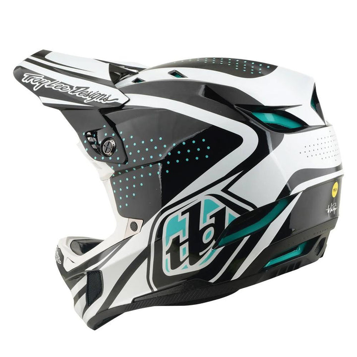 Troy Lee D4 Polyacrylite MIPS Race Helmet - The Line Charcoal/White