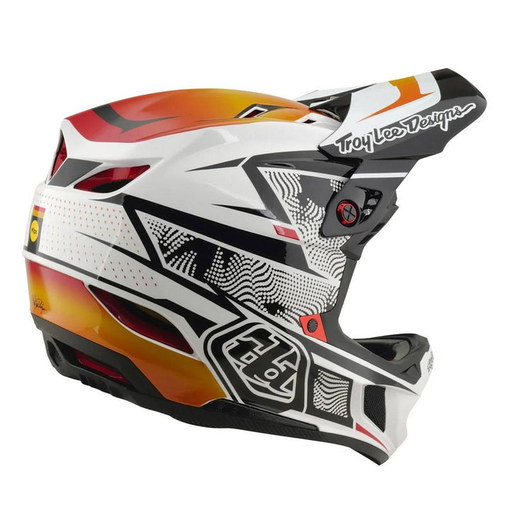 Troy Lee D4 Composite Race Helmet - Lined Up White