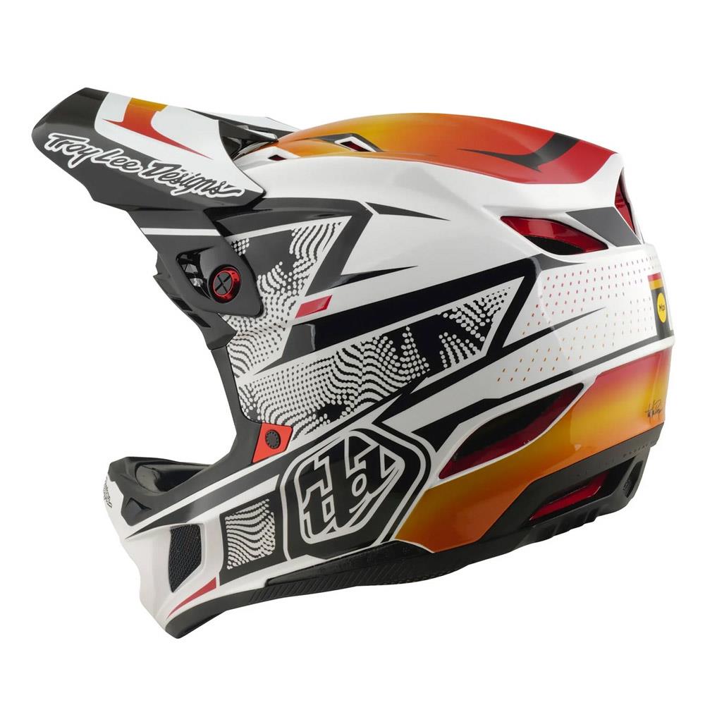 Troy Lee D4 Composite Race Helmet - Lined Up White
