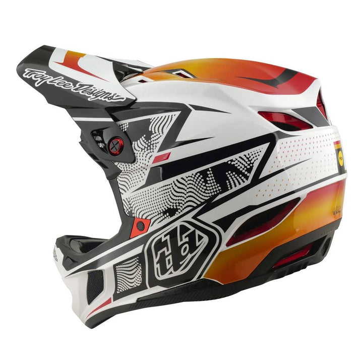 Troy Lee D4 Composite Race Helmet - Lined Up White