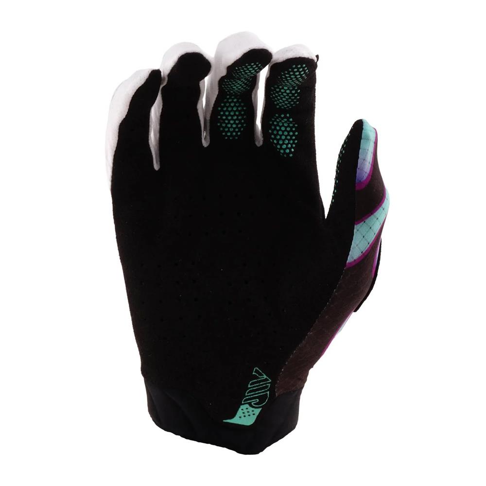Troy Lee Air BMX Race Gloves - Overspray Black/Real Teal