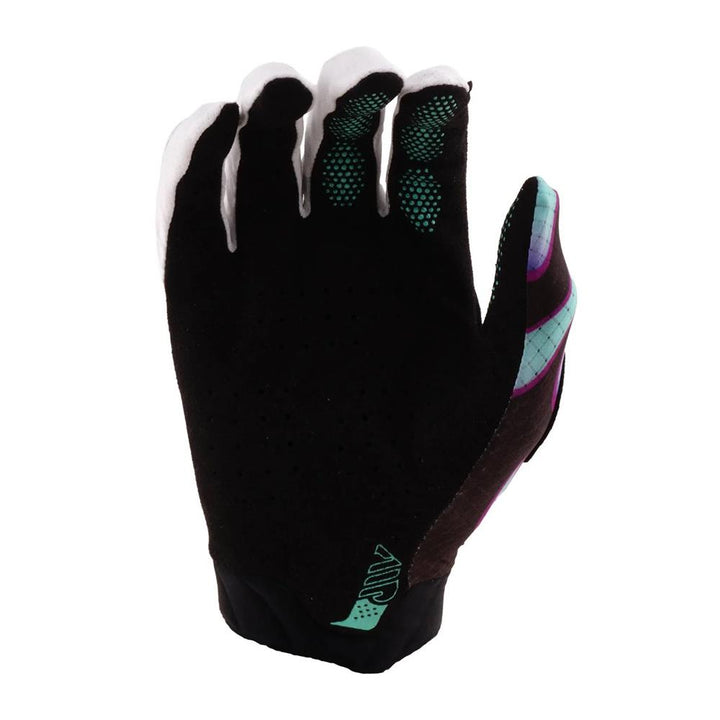 Troy Lee Air BMX Race Gloves - Overspray Black/Real Teal