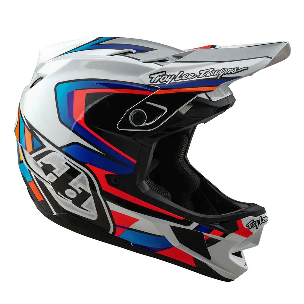 Troy Lee D4 Composite MIPS Race Helmet - Frames White/Silver