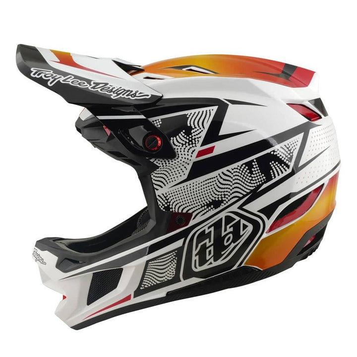 Troy Lee D4 Composite Race Helmet - Lined Up White