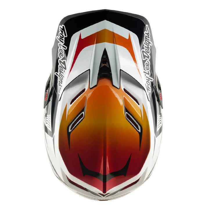 Troy Lee D4 Composite Race Helmet - Lined Up White