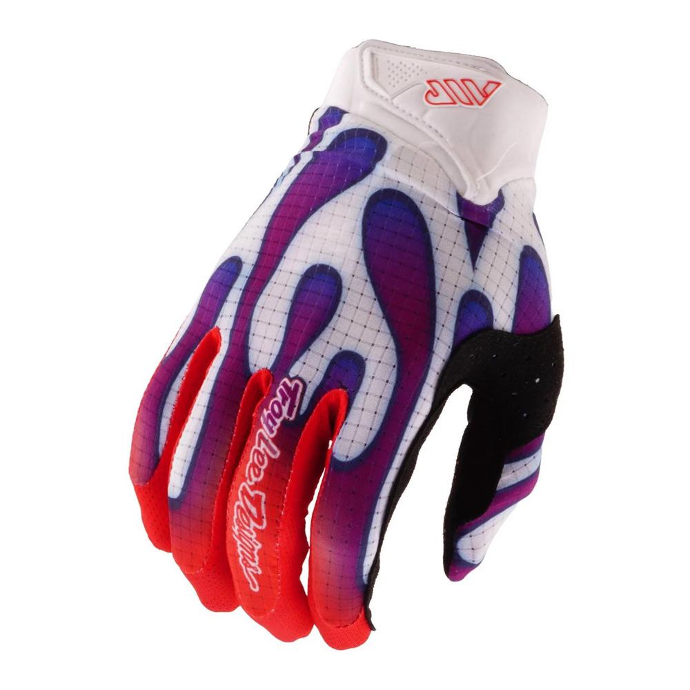 Troy Lee Air BMX Race Gloves - Overspray White/Violet