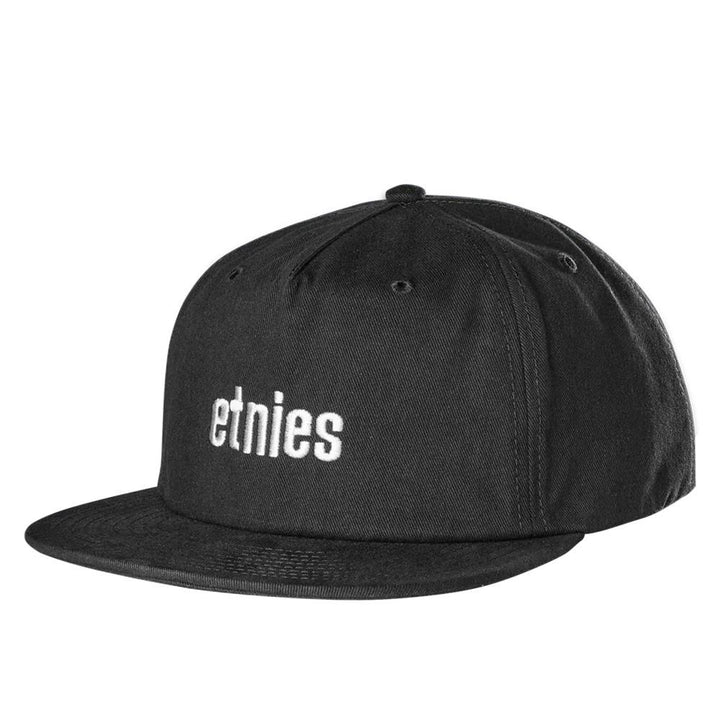 Etnies Icon Embroidery Snapback Cap - Black