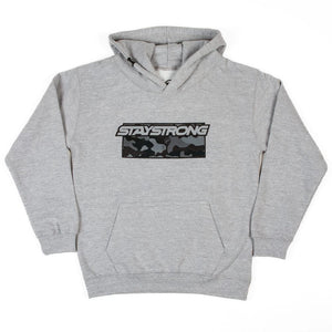 Stay Strong Camo Youth Hooded Sweat - Moon Dust Grey