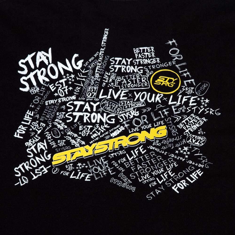 Stay Strong Scribble Long Sleeve Maglietta - Black