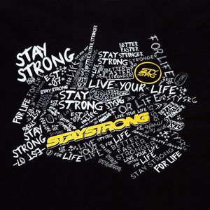 Stay Strong Scribble Langarm T -Shirt - Schwarz