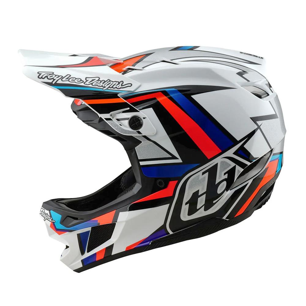 Troy Lee D4 Composite MIPS Race Helmet - Frames White/Silver
