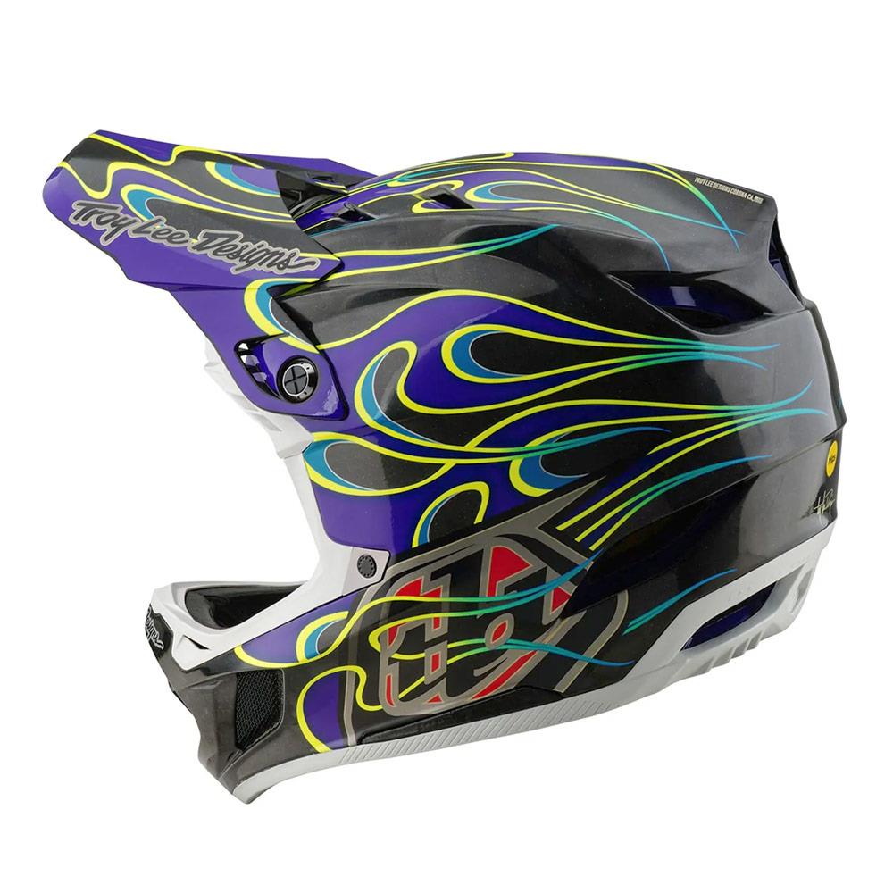 Troy Lee D4 Carbon MIPS Race Helmet - Torched Black/Purple