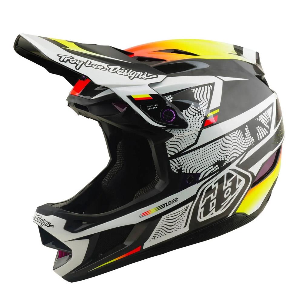 Troy Lee D4 Carbon MIPS Race Helmet - Lined Up Black