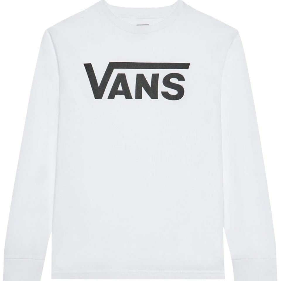 Vans Boys Classic Long Sleeve Maglietta - White/Black