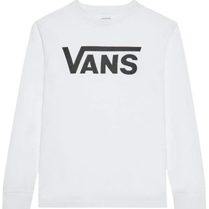 Vans Boys Classic Long Sleeve Camiseta - White/Black