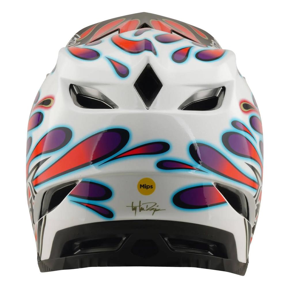Troy Lee D4 Composite Race Helmet - Overspray White/Red