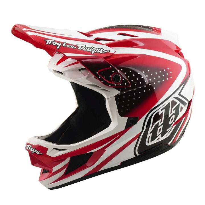 Troy Lee D4 Polyacrylite MIPS Race Helmet - The Line Fire/White