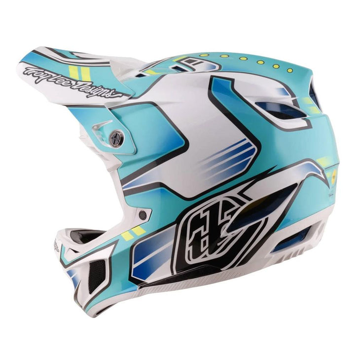 Troy Lee D4 Composite Race Helmet - Crest Real Teal