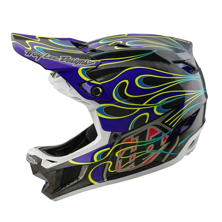 Troy Lee D4 Carbon MIPS Race Helmet - Torched Black/Purple