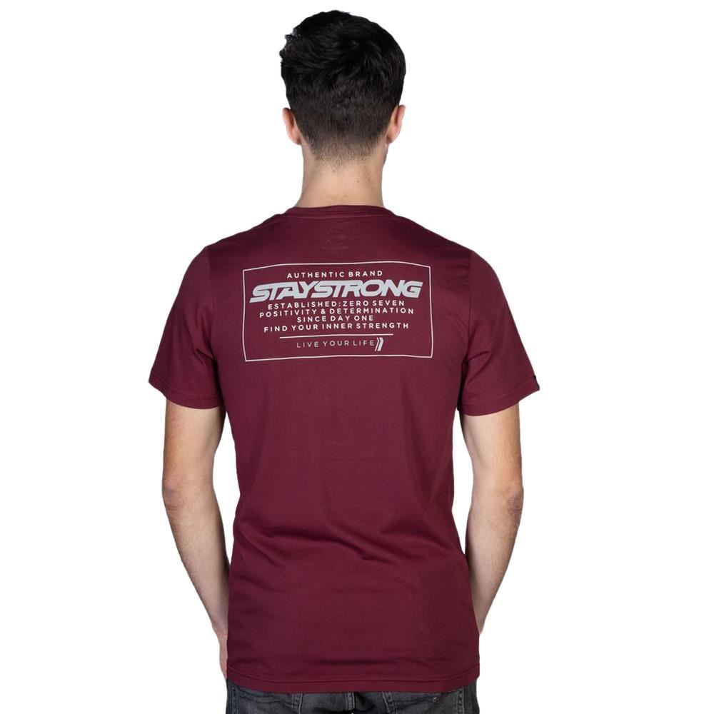 Stay Strong Authentic Box T-Shirt - Maroon