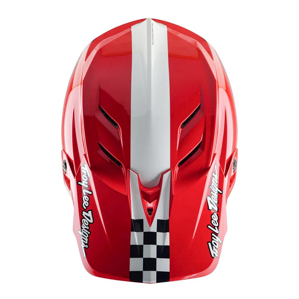 Troy Lee D4 Polyacrylate MIPS Race Helmet - Fifty-50 White/Red