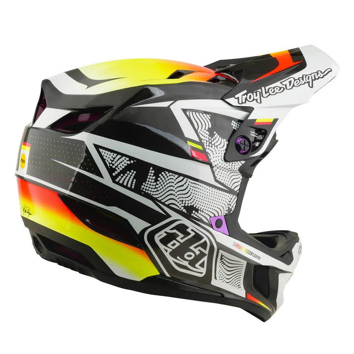 Troy Lee D4 Carbon MIPS Race Helmet - Lined Up Black