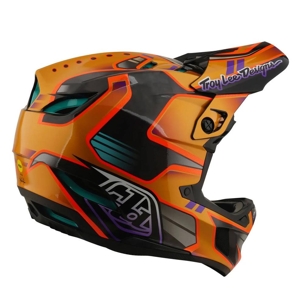 Troy Lee D4 Carbon MIPS Race Helmet - Crest Gold