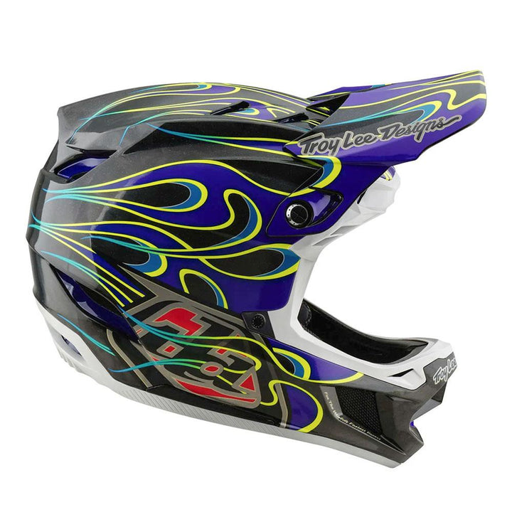 Troy Lee D4 Carbon MIPS Race Helmet - Torched Black/Purple