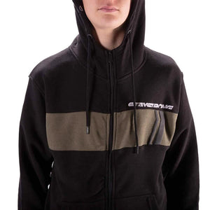 Stay Strong Cut Off Zip Hoodie - Black/Olive