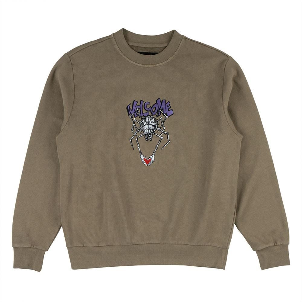 Welcome Spidey Pigment-Dyed Crew - Stone