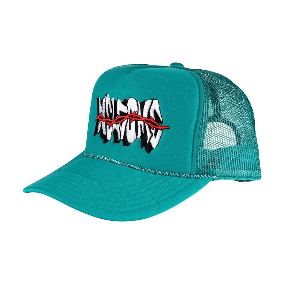 Welcome Thorns Embroidered Trucker Hat - Jade