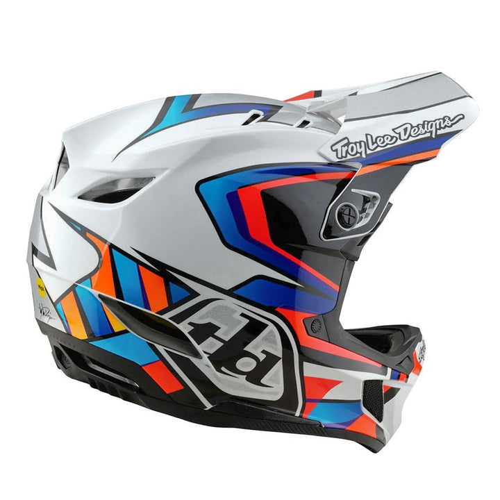 Troy Lee D4 Composite MIPS Race Helmet - Frames White/Silver