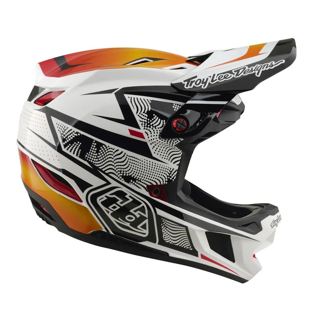 Troy Lee D4 Composite Race Helmet - Lined Up White
