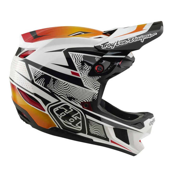 Troy Lee D4 Composite Race Helmet - Lined Up White