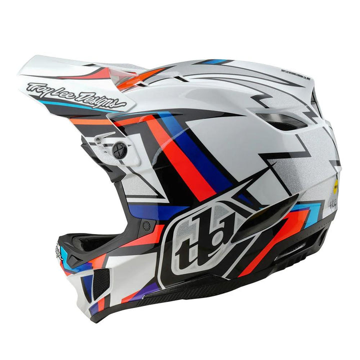 Troy Lee D4 Composite MIPS Race Helmet - Frames White/Silver