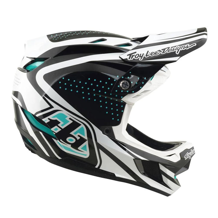Troy Lee D4 Polyacrylite MIPS Race Helmet - The Line Charcoal/White