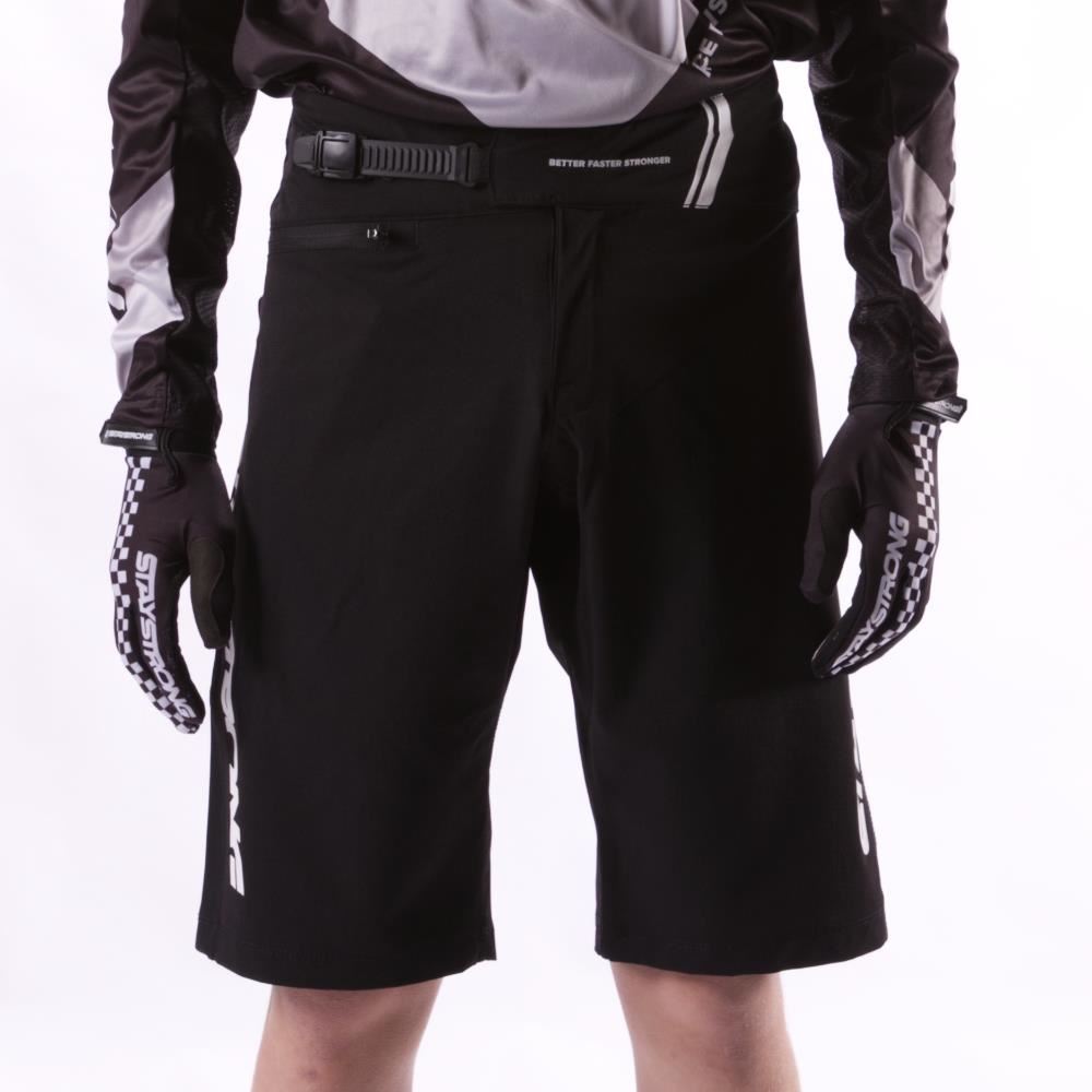 Stay Strong V2 Race Shorts - Black/White