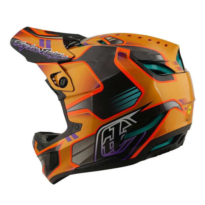 Troy Lee D4 Carbon MIPS Race Helmet - Crest Gold